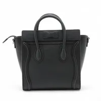 セリーヌ ラゲージ ナノショッパー レザー 2WAYハンドバッグ ブラック