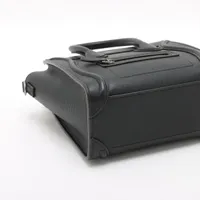 セリーヌ ラゲージ ナノショッパー レザー 2WAYハンドバッグ ブラック