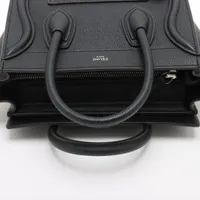 セリーヌ ラゲージ ナノショッパー レザー 2WAYハンドバッグ ブラック