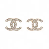 シャネル ココマーク リボン B23S ピアス(両耳用) メタル×ライン