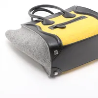 セリーヌ ラゲージ マイクロショッパー フェルトxレザー トートバッグ