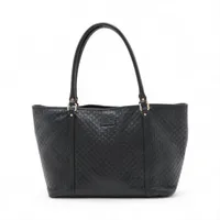 グッチ マイクログッチシマ レザー トートバッグ ブラック 449647