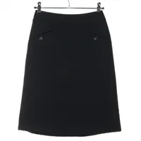 シャネル ココボタン 07P ウール スカート 36 レディース ブラック