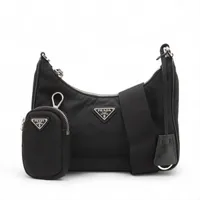 プラダ テスート ナイロンxレザー ショルダーバッグ ブラック 1BH204