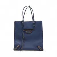 バレンシアガ ザ・ペーパー レザー トートバッグ ブルー 387479 ミラー