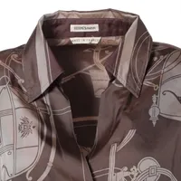 エルメス マルジェラ期 シルク シャツ 40 レディース ブラウン 肩