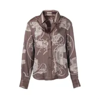 HERMES エルメス マルジェラ期 シルク シャツ 42 レディース ブラウン エルメス マルジェラ期 シルク シャツ 40 レディース ブラウン 肩