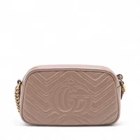 グッチ GGマーモント レザー チェーンショルダーバッグ ピンク 447632