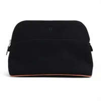 エルメス ボリードポーチ25 キャンバス ポーチ ブラック×オレンジ