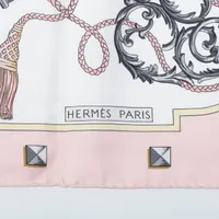 エルメス カレ90 LES CLES 鍵 スカーフ シルク ピンク A4041848｜中古