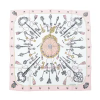 エルメス カレ90 EQUATEUR 赤道直下 スカーフ シルク ピンク WZ437891