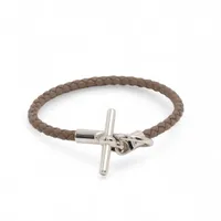 エルメス コリエドシアン24 Z刻印 ブレスレット T2 GP×革 ブラック