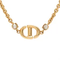 ディオール CD Navy CDネイビー ネックレス GP×ラインストーン