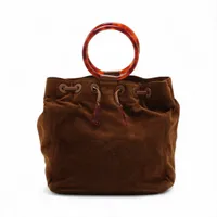 シャネル ココマーク スエード トートバッグ べっ甲 ブラウン ゴールド