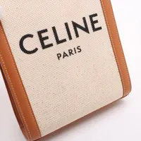 セリーヌ ミニバーティカルカバ キャンバスxレザー 2WAYハンドバッグ