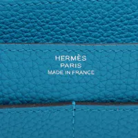 エルメス ドゴンGM トリヨンクレマンス ロングウォレット ブルー