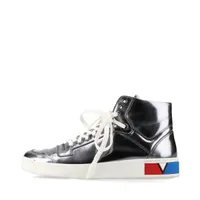 LOUIS VUITTON スーパーソニックライン ハイカットスニーカー 6 ヴィトン 16年 レザー ハイカットスニーカー 6 ユニセックス シルバー