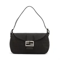 フェンディ マンマバケット フェルト ショルダーバッグ パープル