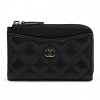 CHANEL マトラッセ　キャビアスキン　ケース　フラグメントケース シャネル マトラッセ キャビアスキン フラグメントケース ブラック