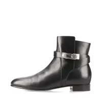 エルメス ヴォルヴェール ニット×レザー ショートブーツ 37 レディース