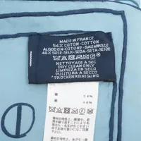 エルメス シェーヌダンクル ストール コットン×シルク ブルー A4045391