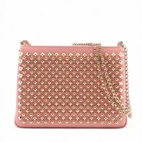 クリスチャンルブタン カバロック レザー トートバッグ ピンク