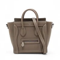 セリーヌ ラゲージ ナノショッパー レザー 2WAYハンドバッグ ネイビー