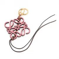 ロエベ アナグラム チャーム レザー ピンク バッグチャーム A4046026