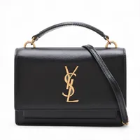 サンローランパリ サンセット レザー 2WAYハンドバッグ ブラック