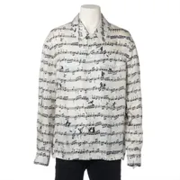 ヴィトン 23SS シルク シャツ l メンズ ホワイト RM231M 音符総柄