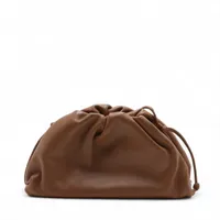 ボッテガヴェネタ ミニ ザ ポーチ レザー ショルダーバッグ ブラウン