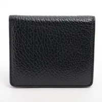 メゾンマルジェラ 4ステッチ レザー コンパクトウォレット ブラック