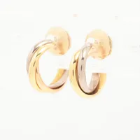 メルちゃん カルティエピアス カルティエ トリニティ ピアス 750(YG×PG×WG) 4.4g A4046361｜中古