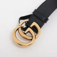 グッチ 414516 GGマーモント ベルト 80 レザー ブラック A4046785