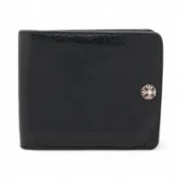 ファッション様 クロムハーツ　ブラックレザー二つ折り財布 クロムハーツ REC F ZIP ウォレット レザー ブラック×シルバー BS