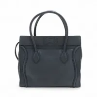 セリーヌ ラゲージ ファントム レザー ハンドバッグ ネイビー A4047382