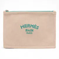 エルメス ビーチタオル コットン グリーン タラサ ボート AP100748