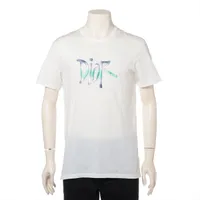 美品✨クリスチャンディオール J'ADIOR コットンリネン 半袖Tシャツ XS Christian Dior】クリスチャンディオール『ロゴ J'ADIOR コットン