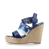 ヴィトン スターボードライン 20年 レザー ウェッジソールサンダル