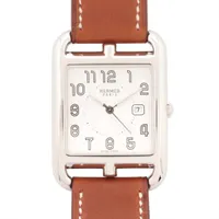 エルメス ケープコッド ドゥブルトゥール CC1.210a SS×革 QZ 白文字盤