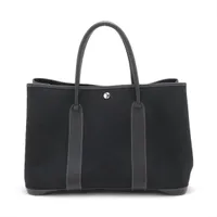 エルメス ガーデンパーティ36 PM トワルオフィシエxネゴンダ ブラック シルバー金具 刻印不明