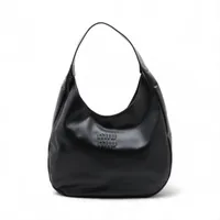 Miu Miu Leather Shoulder bag Black 5BC155 A4048482｜Pre-owned