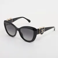 シャネル 5517-A ココマーク ハート サングラス プラスチック ブラック