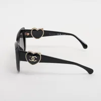 CHANEL サングラス バタフライシェイプ ハート ココマーク 5517-A シャネル 5517-A ココマーク ハート サングラス プラスチック ブラック