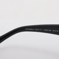 シャネル 5517-A ココマーク ハート サングラス プラスチック ブラック