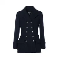 シャネル ココボタン 96A ウール コート 38 レディース ブラック