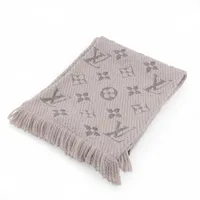 ヴィトン マフラー エシャルプロゴマニア モノグラム　グレー　M74742 ヴィトン M74742 エシャルプ ロゴマニア GM0198 マフラー ウール