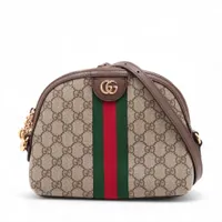 グッチ GGスプリーム インターロッキングG PVC×レザー ショルダー