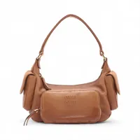 Miu Miu Pocket bag Leather Shoulder bag Brown 5BC146 A4049866｜Pre