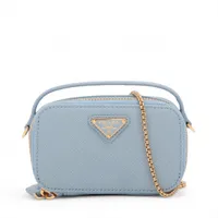 プラダ サフィアーノ レザー キーケース ブルー A3056180｜中古